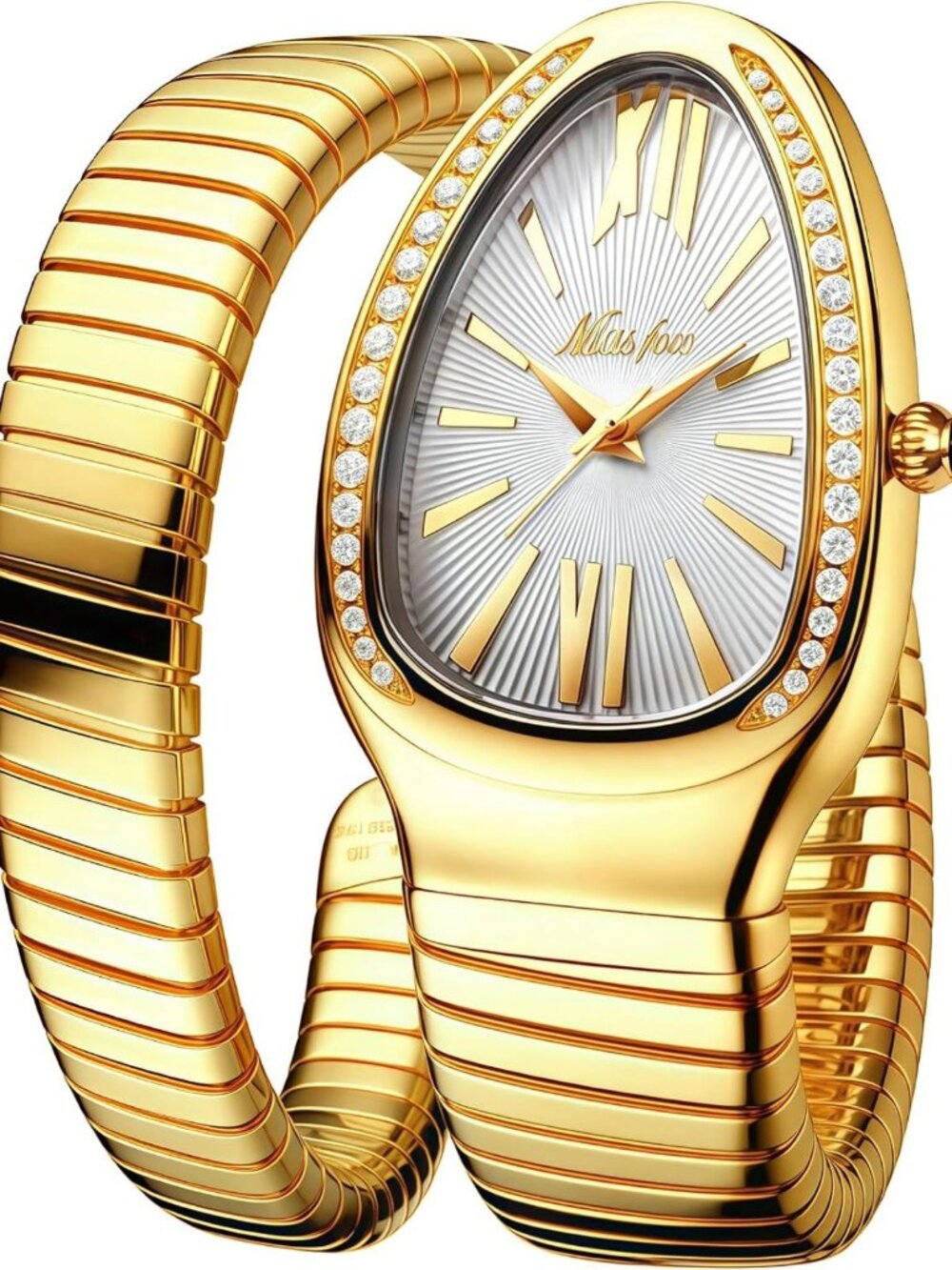 Dainty Snake Shape Face Watch for Women, Waterproof Steel Wrist Watch, Stylish
